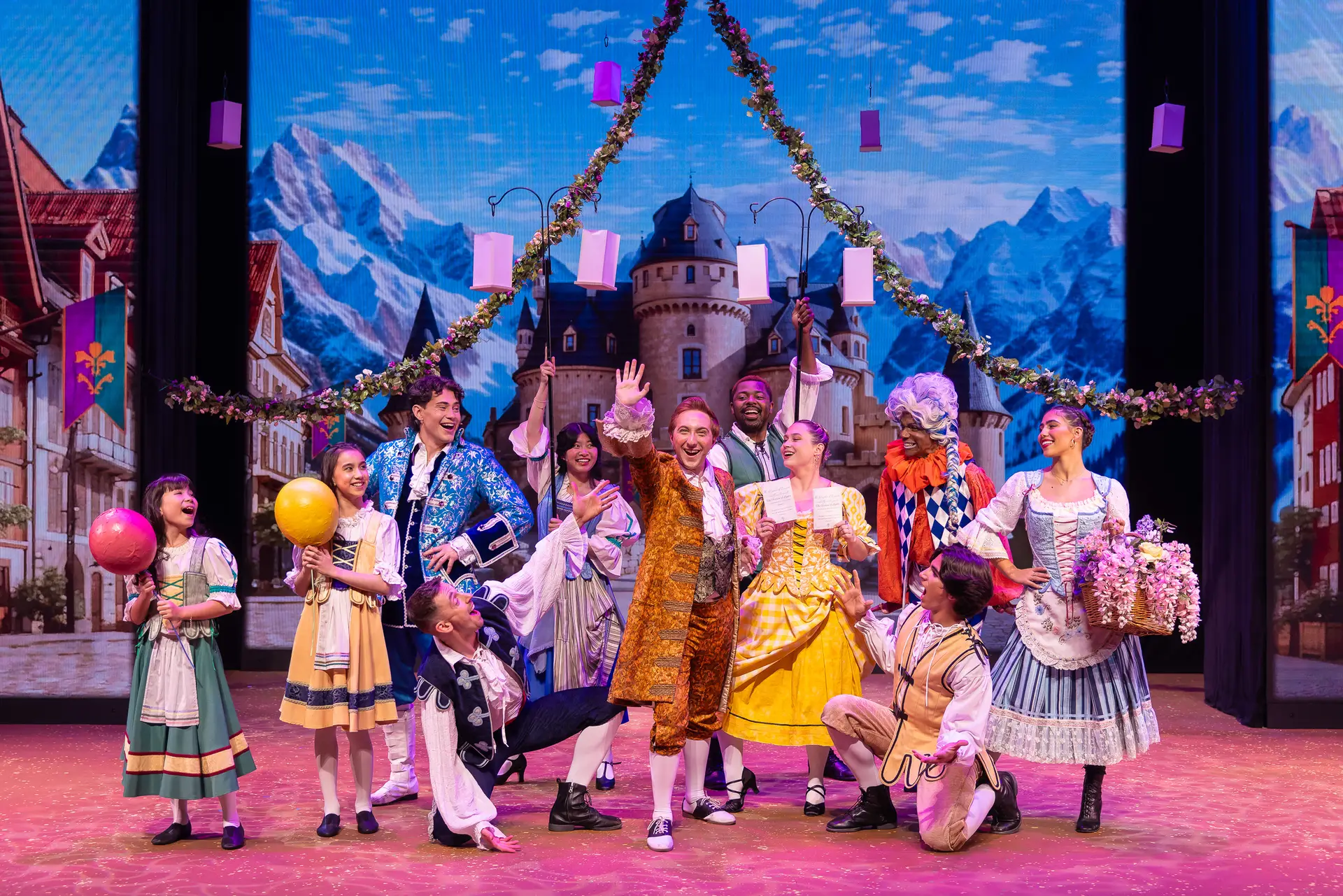 Cast of Rapunzel performing on stage